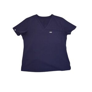 Figs Catarina One-Pocket Purple Scrub Top, Size M